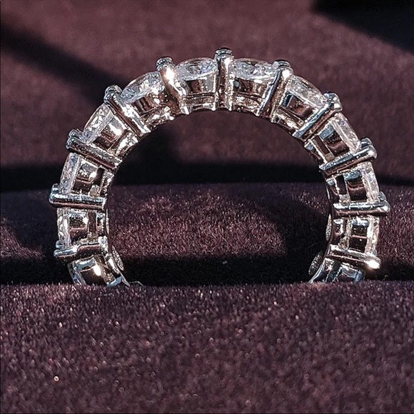 NEW 4MM ETERNITY BAN 925 STERLING SILVER RING, CUTE RING, SHINY RING. - Picture 3 of 5